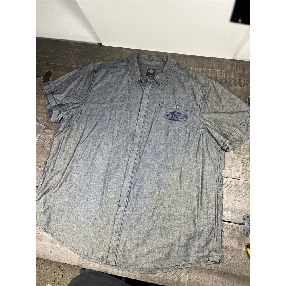 Harley-Davidson Men's 2XL Short Sleeve Button-Up Mechanic Shirt